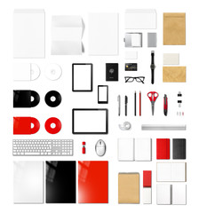 Products branding mockup template, white background