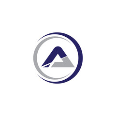 Single Initial Modern Logo Circle A