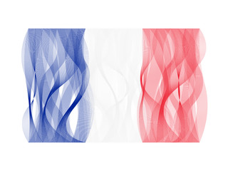 Wave line flag of France