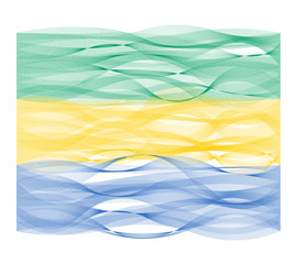 Wave line flag of Gabon