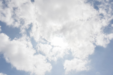 Clouds against the blue sky, before raining.