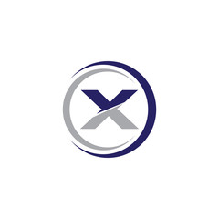 Single Initial Modern Logo Circle X