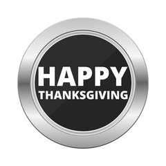 Happy Thanksgiving Day silver button