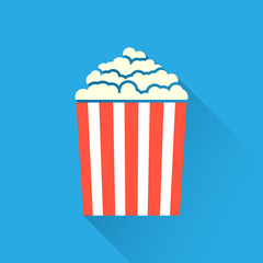 Flat popcorn icon