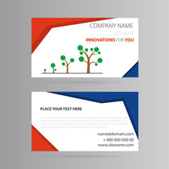 Template business card with growth icon