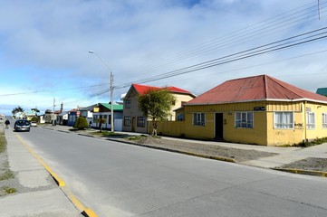 Fototapeta na wymiar Porvenir is a village in Chile on the island of Tierra del Fuego.