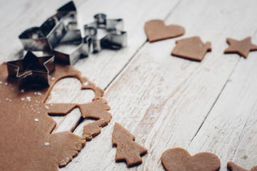 Making christmas gingerbread cookies
