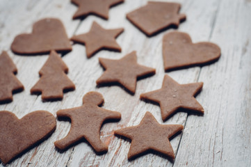 Making christmas gingerbread cookies
