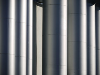 grey metal pipes