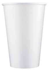 White plastic cup. File contains clipping paths.