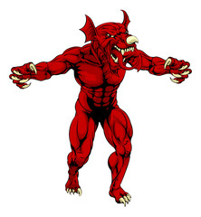 Fototapeta premium Scary Welsh Red Dragon
