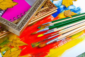 Obraz premium Paints and brushes 
