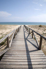 Fototapeta na wymiar Beach at El Palmar, Cadiz, Andalusia, Spain