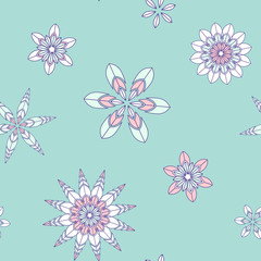 Obraz na płótnie Canvas Snowflake pattern seamless