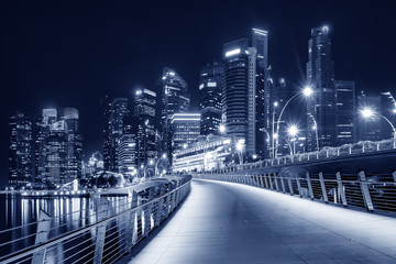 Fototapeta premium Singapore downtown night view