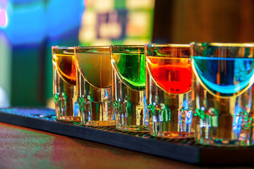 Colorful shot drinks