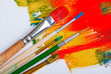 Obraz premium Paints and brushes 