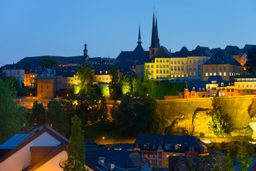 Fototapeta na wymiar Luxembourg in a summer night