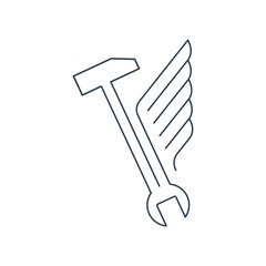 Fast car service. Vehicle maintenance. Linear design.