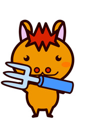 フォークを持った動物シリーズ