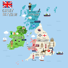 Great Britain picture Map  vector illustration EPS10.