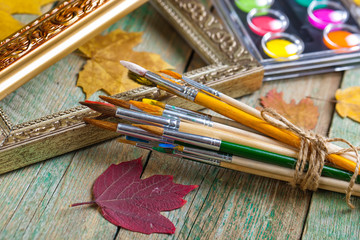 Obraz premium Paints and brushes 