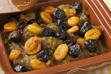 Tagine with apricots and prunes