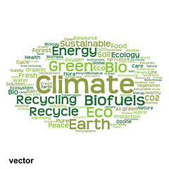 Vector conceptual ecology word cloud isolated