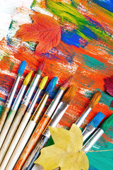 Obraz premium Paints and brushes 