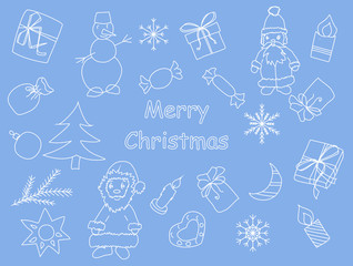 Set of design elements for Christmas and New year.