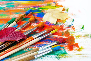 Obraz premium Paints and brushes 