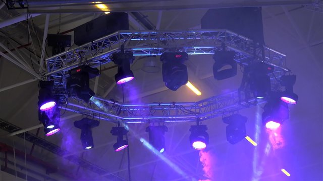 Spectacular light show from the stage lighting rig (moving head, generic and LED fixtures)