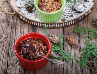 Plum crumble. New year and Christmas biscuits.selective focus.