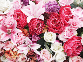 Close up of artificial flower bouquet