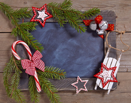 Christmas decoration with chalkboard