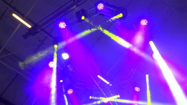 Spectacular light show from the stage lighting rig (moving head, generic and LED fixtures, laser)