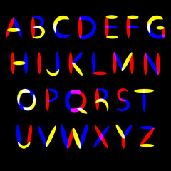Rainbow english alphabet