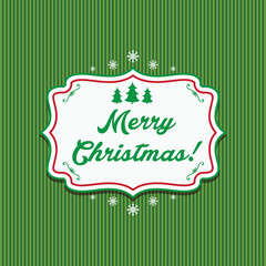 Illustration winter label with text Merry Christmas. Vector