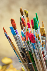Fototapeta premium Paints and brushes 