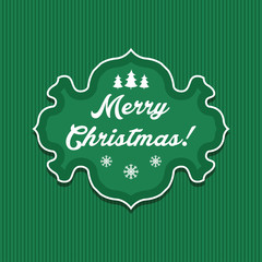 Illustration winter label with text Merry Christmas. Vector