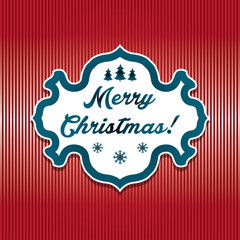 Illustration winter label with text Merry Christmas. Vector