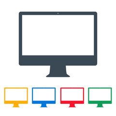 monitor icons colored set on the white background. stock vector illustration eps10
