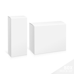 Realistic White Package Box. 