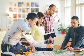 Start up business. Group of young architect at office