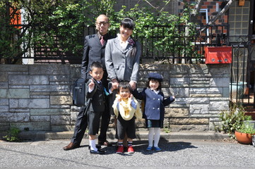 入学式　家族写真　記念写真　卒園　卒業