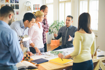 Start up business. Group of young architect at office