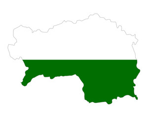 Obraz premium Karte und Fahne der Steiermark