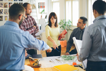 Start up business. Group of young architect at office