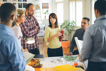 Start up business. Group of young architect at office