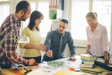 Start up business. Group of young architect at office